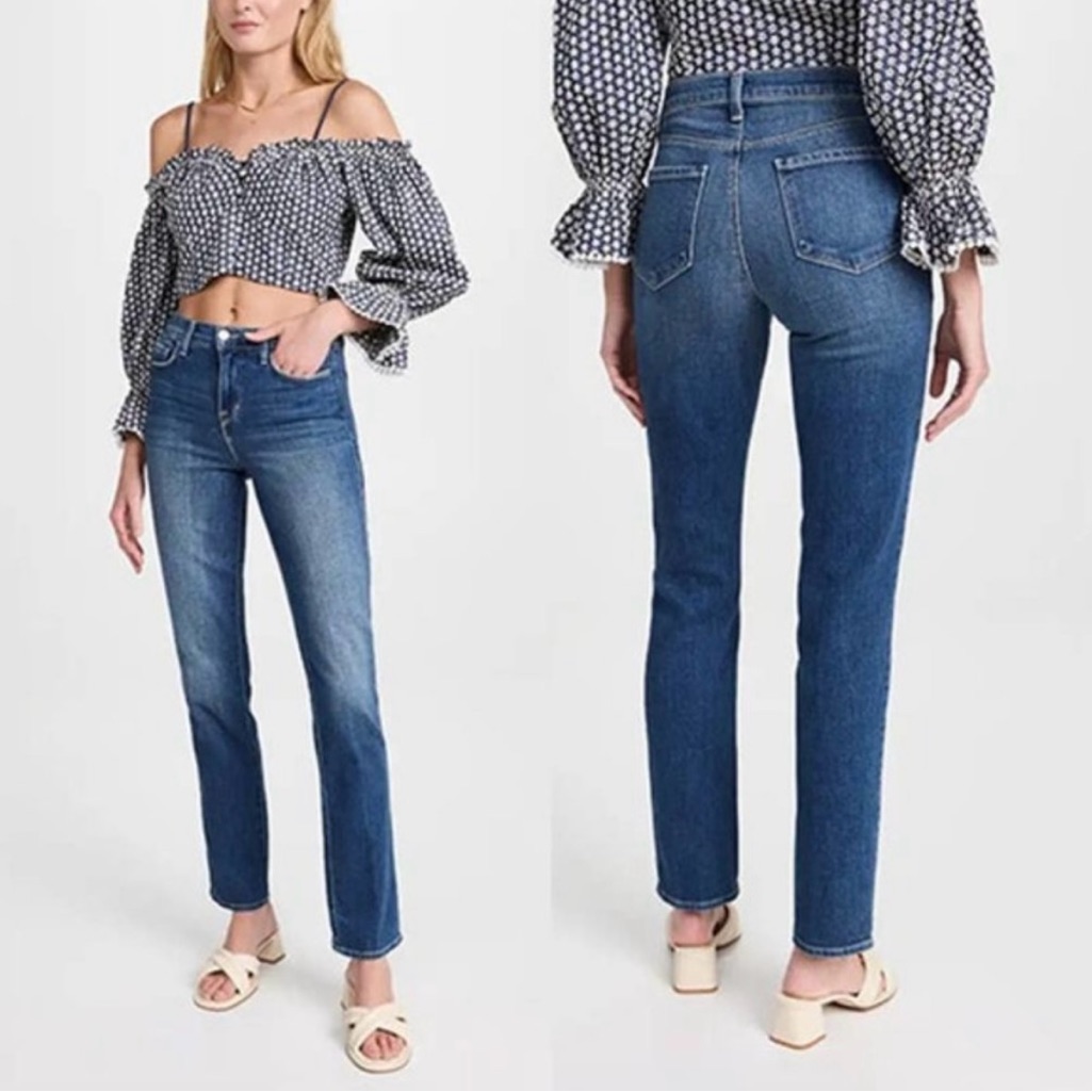 L’agence Dean Sequoia Cigarette Slim Straight Jeans, Size 23 In Medium Blue.